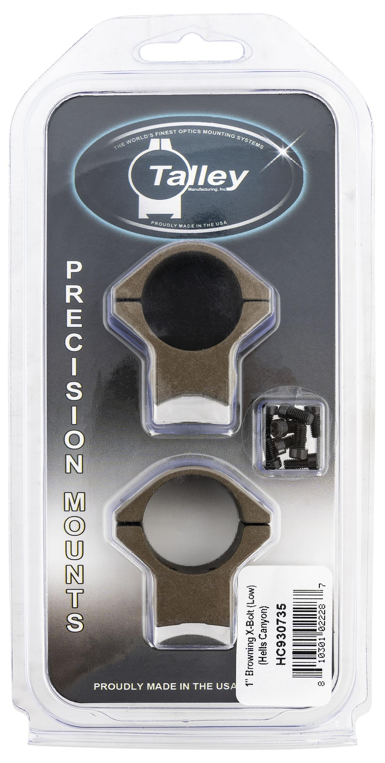 Talley HC930735 Scope Mount/Ring Combo  Burnt Bronze Aluminum 1" Tube X-Bolt Low Rings Short/Long Action 0 MOA