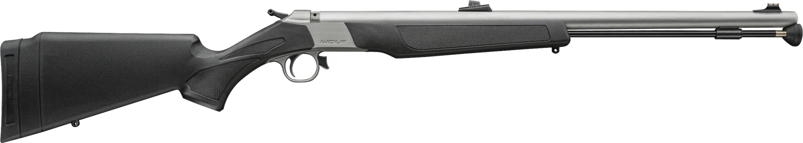 CVA PR2117SNW Wolf V2 Northwest 50 Cal Musket Cap 24" Matte Stainless Steel Barrel, Drilled & Tapped Stainless Steel Receiver, Fixed Black Synthetic Stock