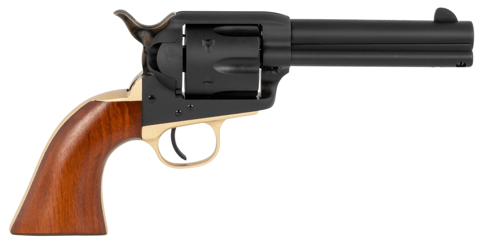 Taylors & Company 550430 Old Randall  357 Mag Caliber with 4.75" Barrel, 6rd Capacity Cylinder, Overall Blued Finish Steel & Walnut Navy Size Grip