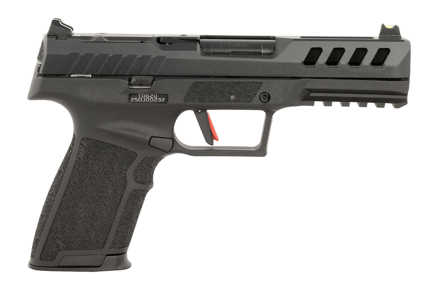 Tisas Arms 15200007 PX-5.7  5.7x28mm 20+1 4.70" Black QPQ Carbon Steel Optic Ready/Serrated Slide, Black Polymer Frame w/Picatinny Rail, Polymer Grip