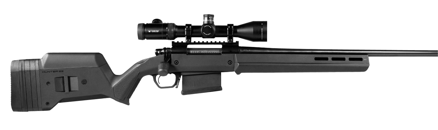Magpul MAG931-BLK Hunter American Stock Fixed with Aluminum Bedding & Adjustable Comb Black Synthetic for Ruger American SA