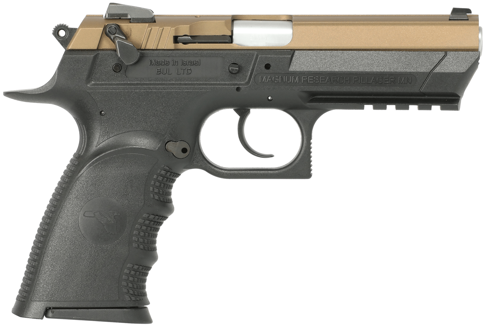 Magnum Research BE99153RLBB Baby Eagle III  9mm 15+1 4.43" Burnt Bronze Carbon Steel Slide Black Textured