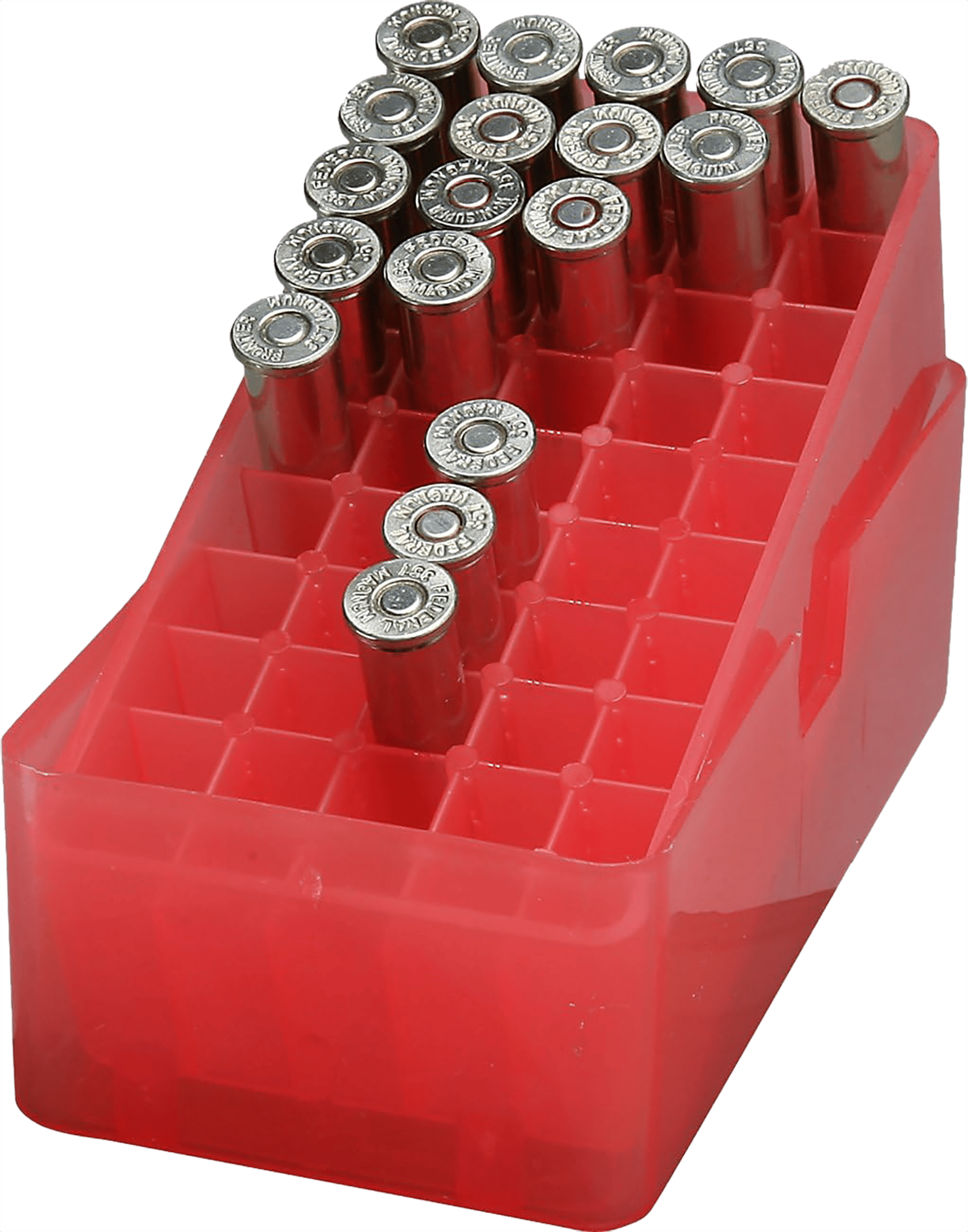 MTM Case-Gard E503841 Slip-Top Ammo Box E-50 38-357 Clear Red 50rds