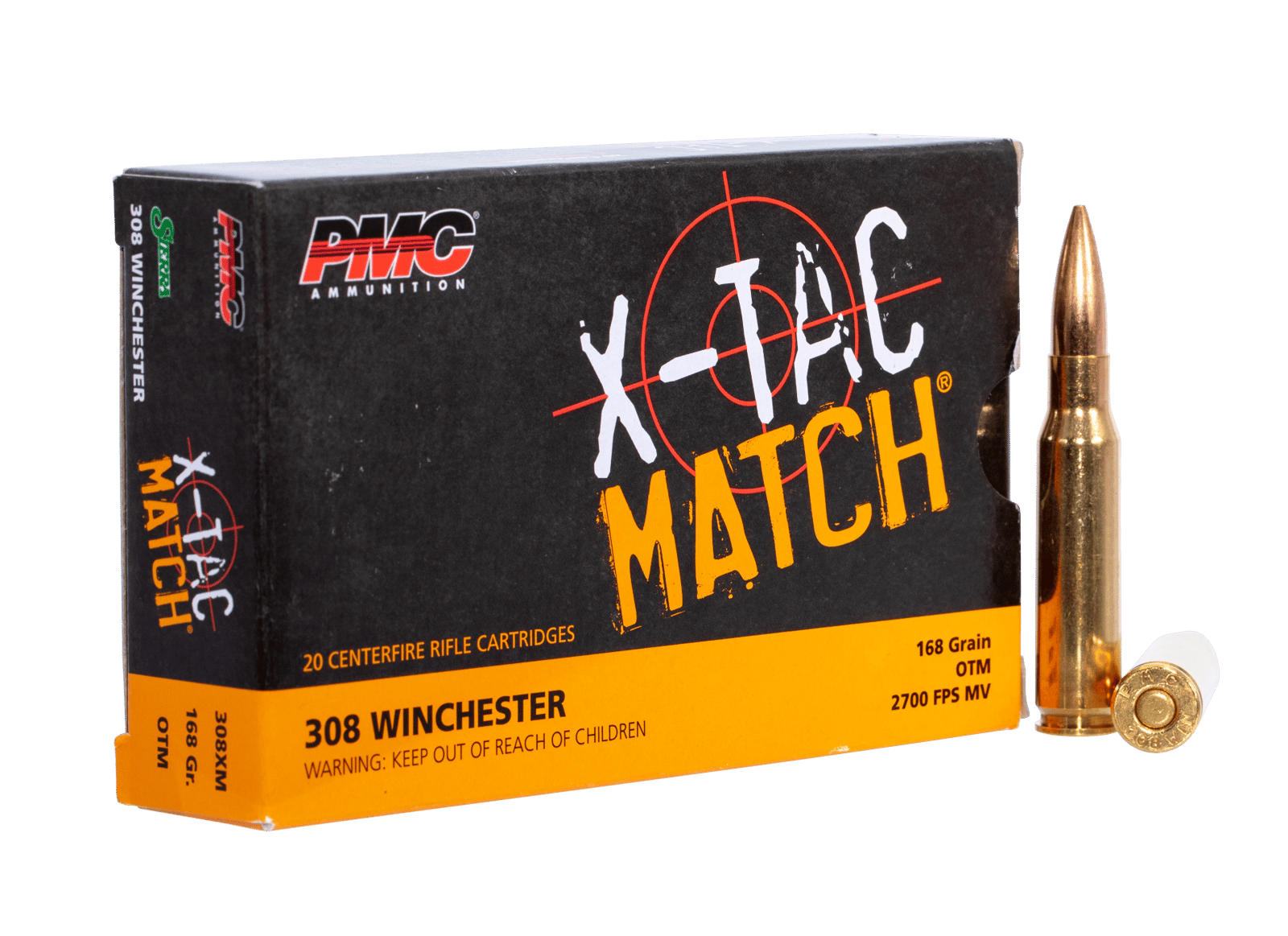 PMC 308XM X-Tac Match  308Win 168gr Open Tip Match 20 Per Box/10 Case