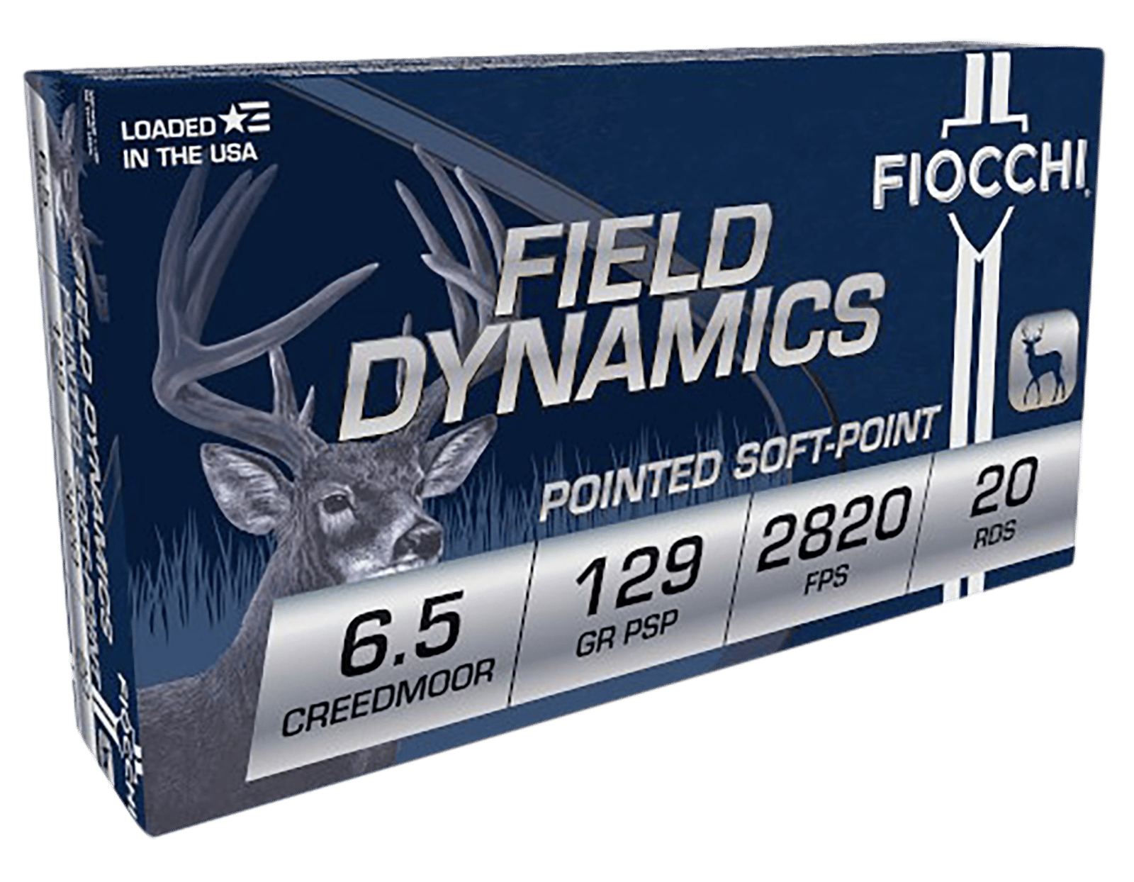 Fiocchi 65CMB Field Dynamics  6.5Creedmoor 129gr Pointed Soft Point 20 Per Box/10 Case