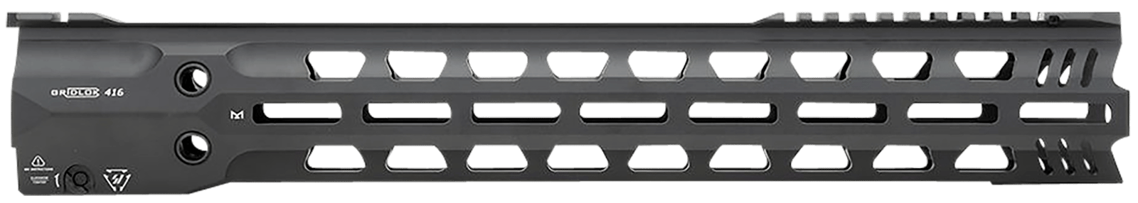 Strike Industries GRIDLOK-416-L-16 GridLok Lightspeed With Quick Detach System 16"L 1.57"D M-LOK Black Aluminum for HK 416, HK MR556, M27 IAR