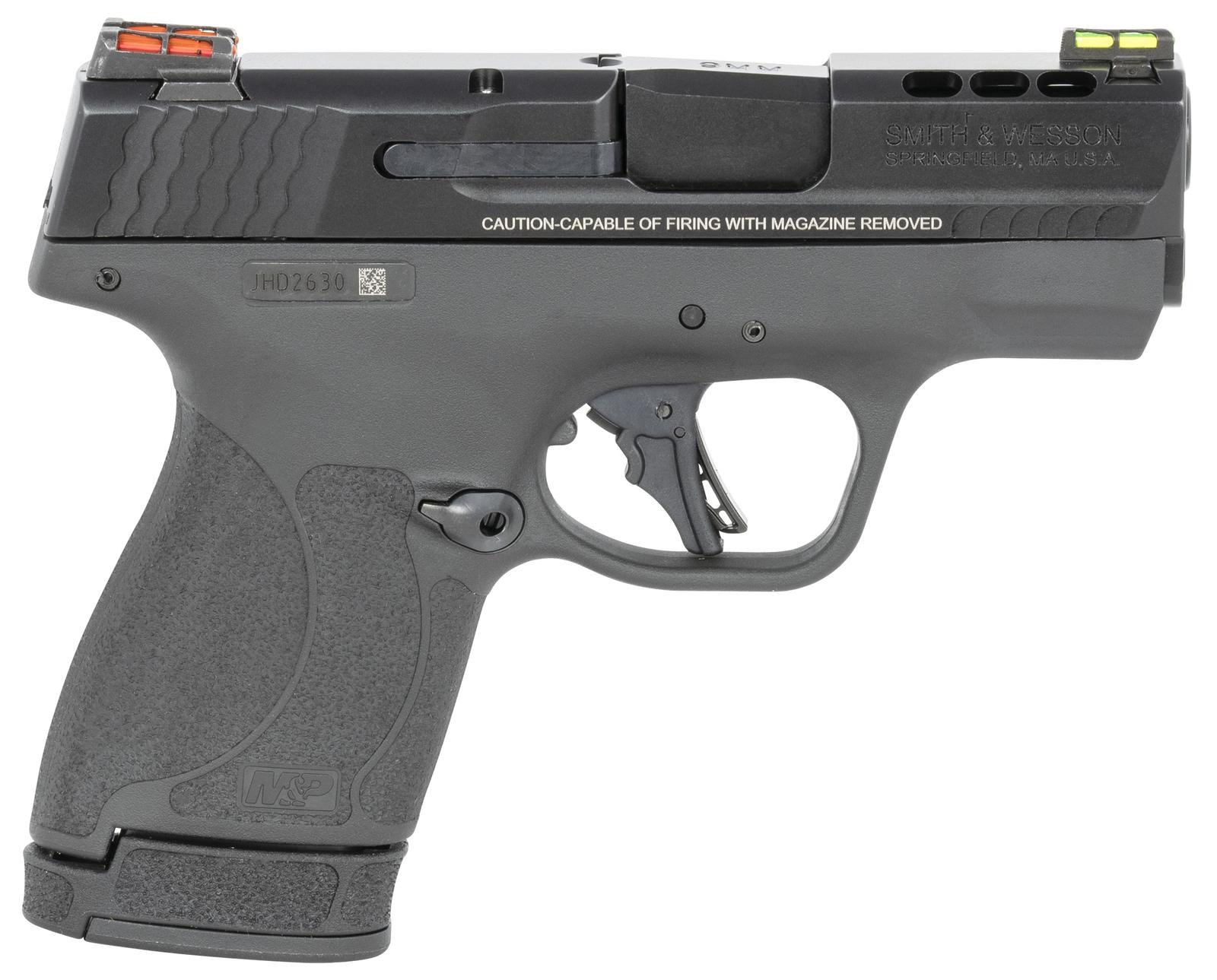 Smith & Wesson 13255 Performance Center M&P Shield Plus EDC 9mm Luger 3.10" Ported 10+1,13+1 Black Matte Black Armornite Stainless Steel Ported Slide Black Polymer Grip (Manual) FO Sights