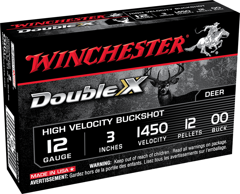 Winchester Ammo SB12300 Double X High Velocity 12Gauge 3" 12Pellets 00Buck Shot 5 Per Box/50 Case
