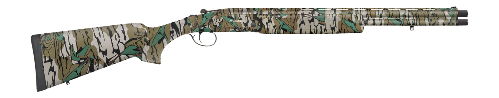 Mossberg  Silver Reserve Eventide 410 Gauge Break Open 3" 2rd 20" Overall Mossy Oak Greenleaf Over/Under Vent Rib Barrel, Receiver w/Engraved Logo, Mossy Oak Greenleaf Fixed Synthetic Stock