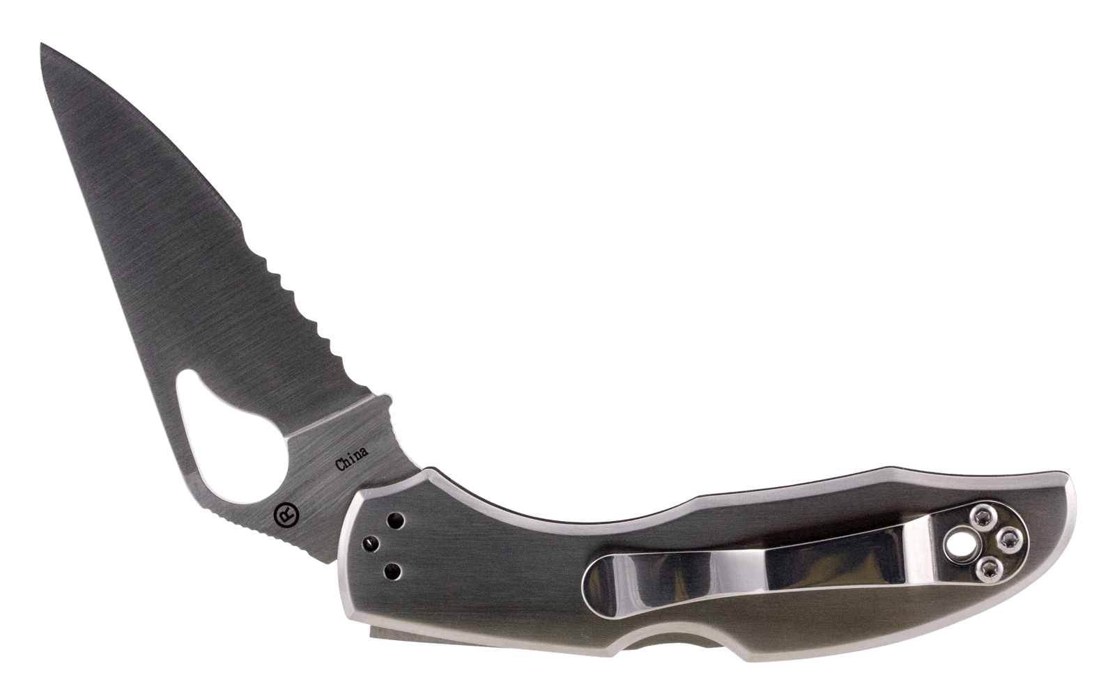 Spyderco BY04PS2 Byrd Meadowlark 2 2.94" Folding Clip Point Part Serrated 8Cr13MoV SS Blade Stainless Steel Handle Includes Pocket Clip