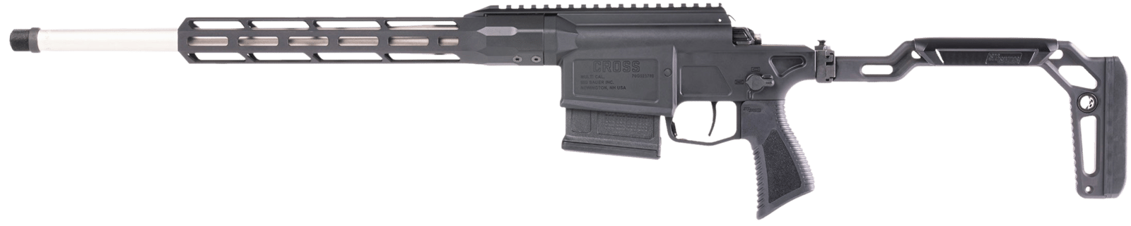Sig Sauer CROSS24316BTRX Cross Trax 243 Win 5+1 16" Stainless Threaded Barrel, Black Anodized Picatinny Rail Alloy Steel Receiver, M-LOK Handguard, Black Minimalist Folding Stock, Black Polymer Grip
