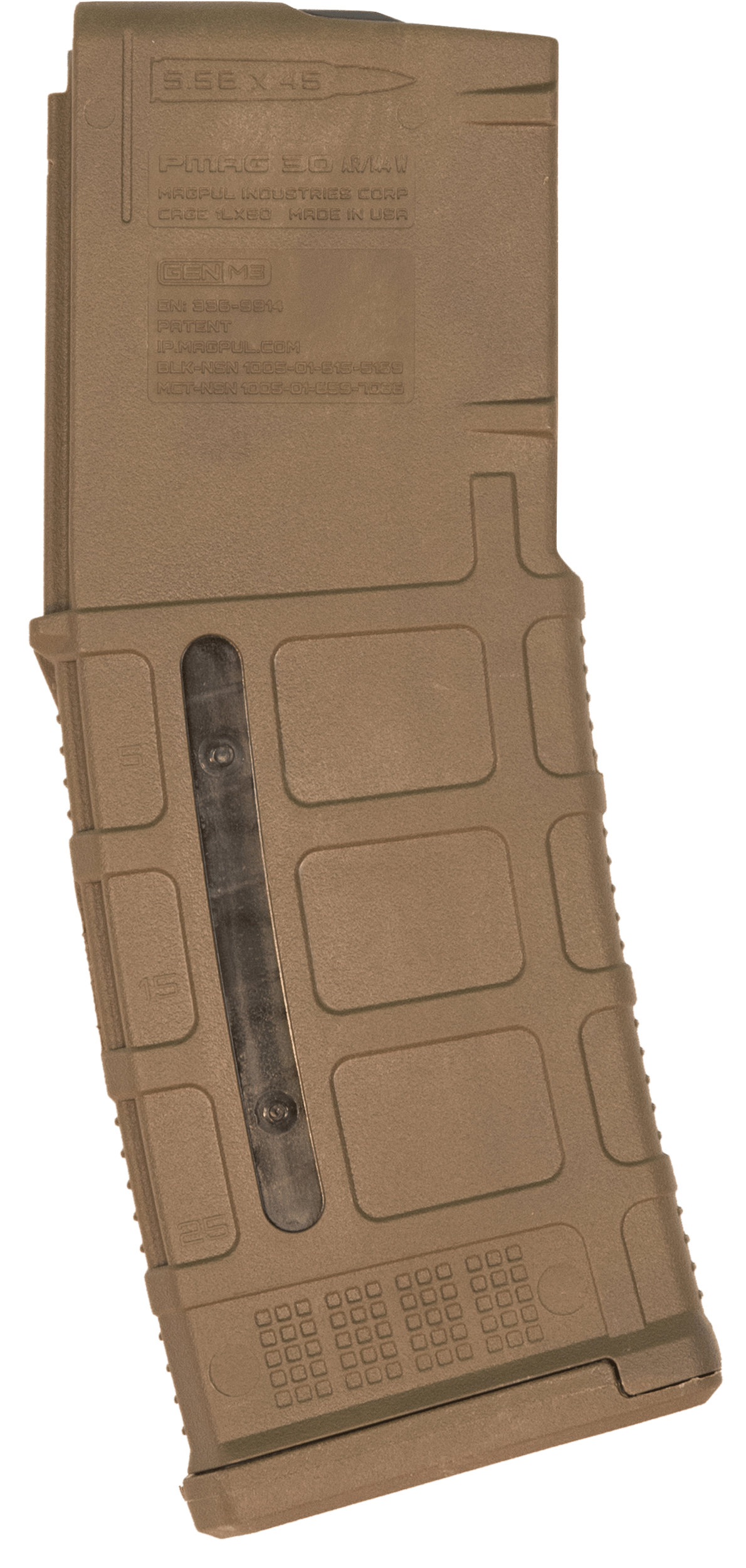 Magpul MAG556MCT PMAG GEN M3 30rd Detachable w/Capacity Window 223 Rem/5.56x45mm NATO Fits AR-15/M16/M4 Coyote Tan Polymer