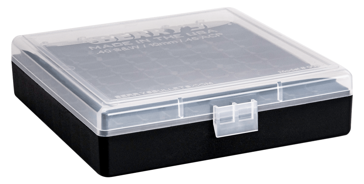 Berry's 16678 Ammo Box  40S&W/45ACP Clear/Black Polypropylene 100rd