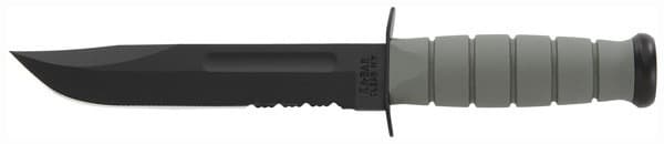 KA-BAR FIGHTING/UTILITY KNIFE 7" SERR W/PLASTIC STH. F-GREEN