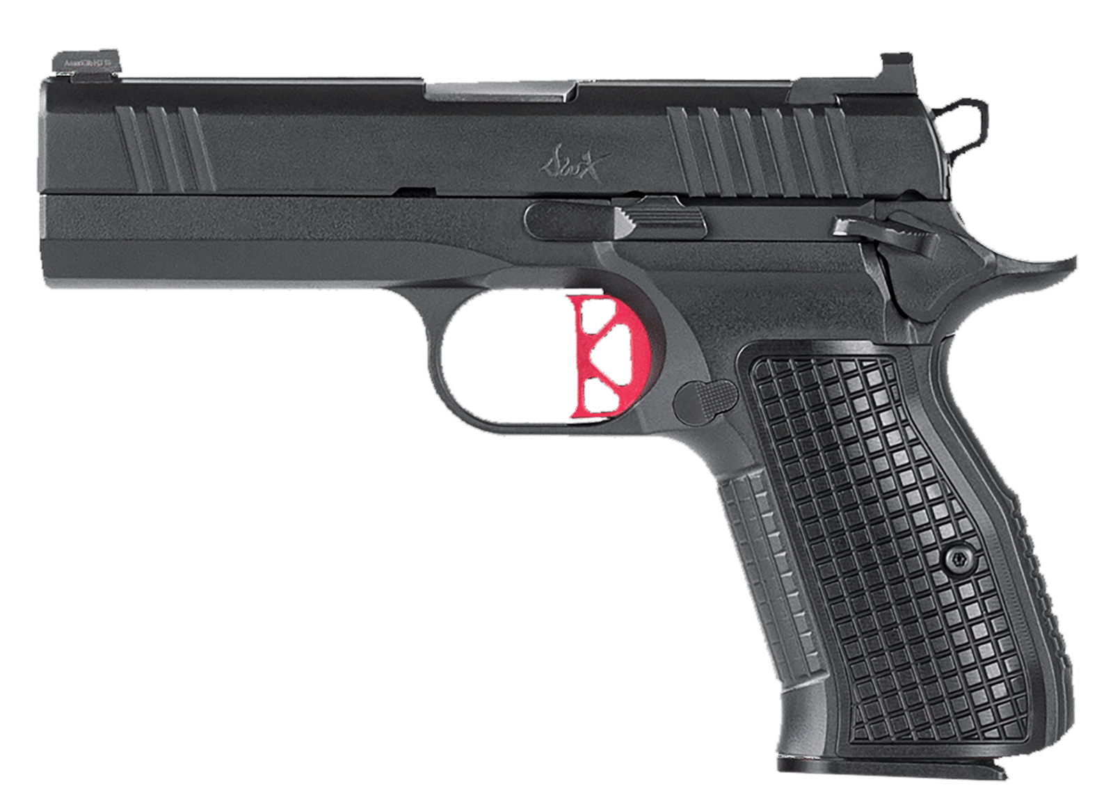 Dan Wesson 92102 DWX Compact Compact Frame 9mm Luger 15+1 4" Match Grade Barrel, Black Serrated Steel Slide, Steel Frame w/Beavertail, Aluminum Grip, Ambidextrous