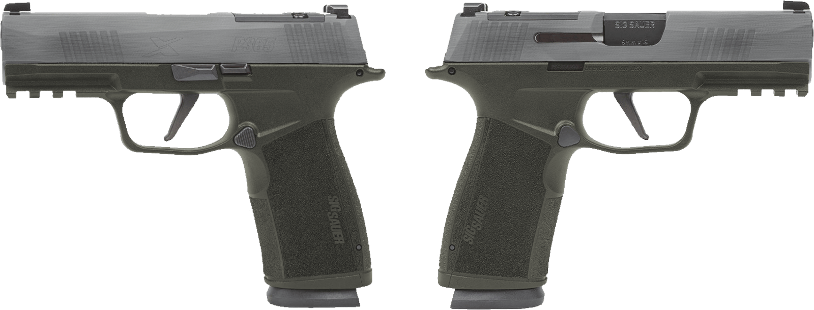 SIG SAUER P365 X-MACRO 9MM PSTL 3.7" CRUSHED SILVER BATTLEWORN 2-17RD MAGAZINES