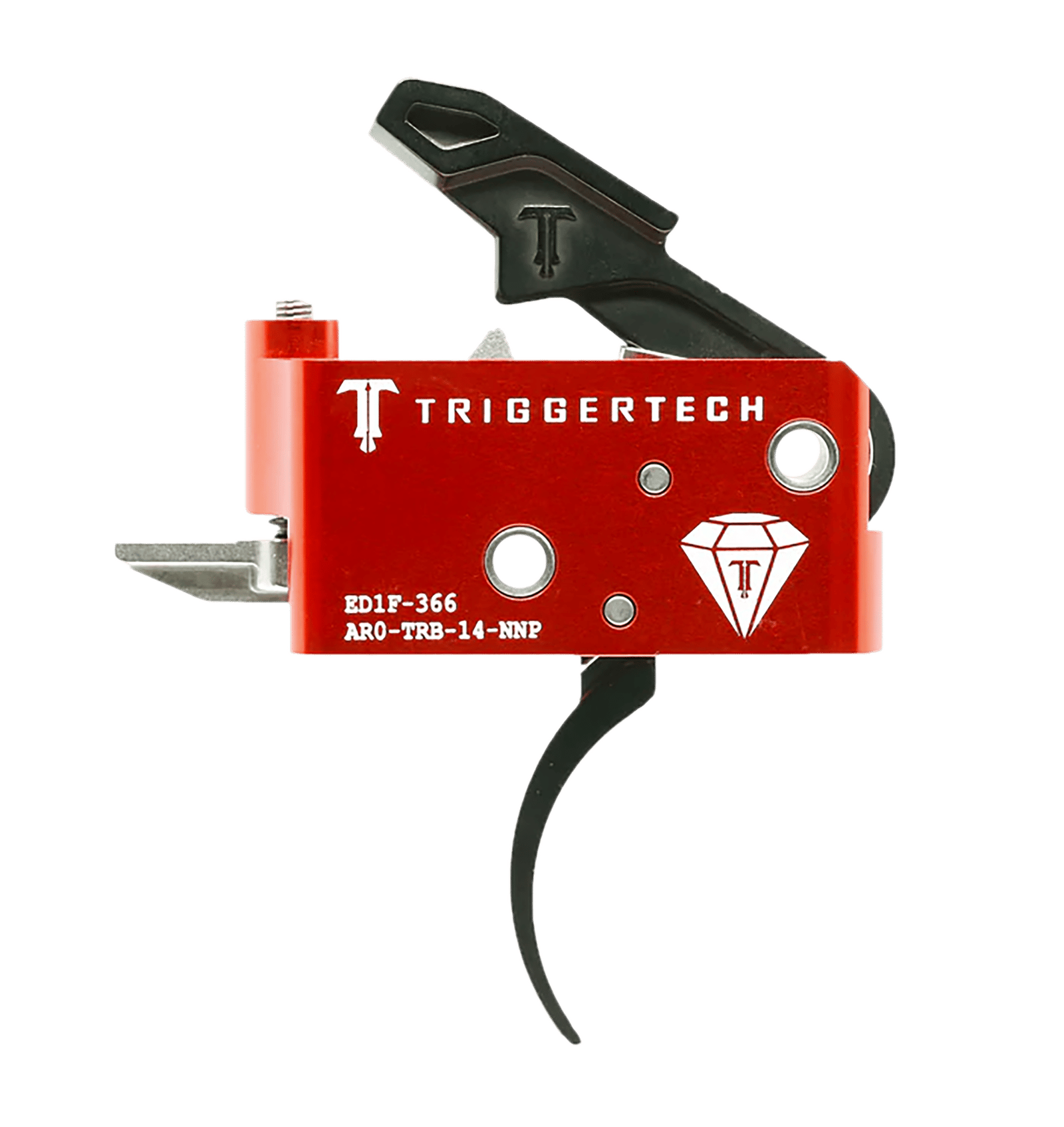 TriggerTech AR0TRB14NNP Diamond  Two-Stage Black Pro Curved Trigger with 1.50-4 lbs Draw Weight for AR-15 Right
