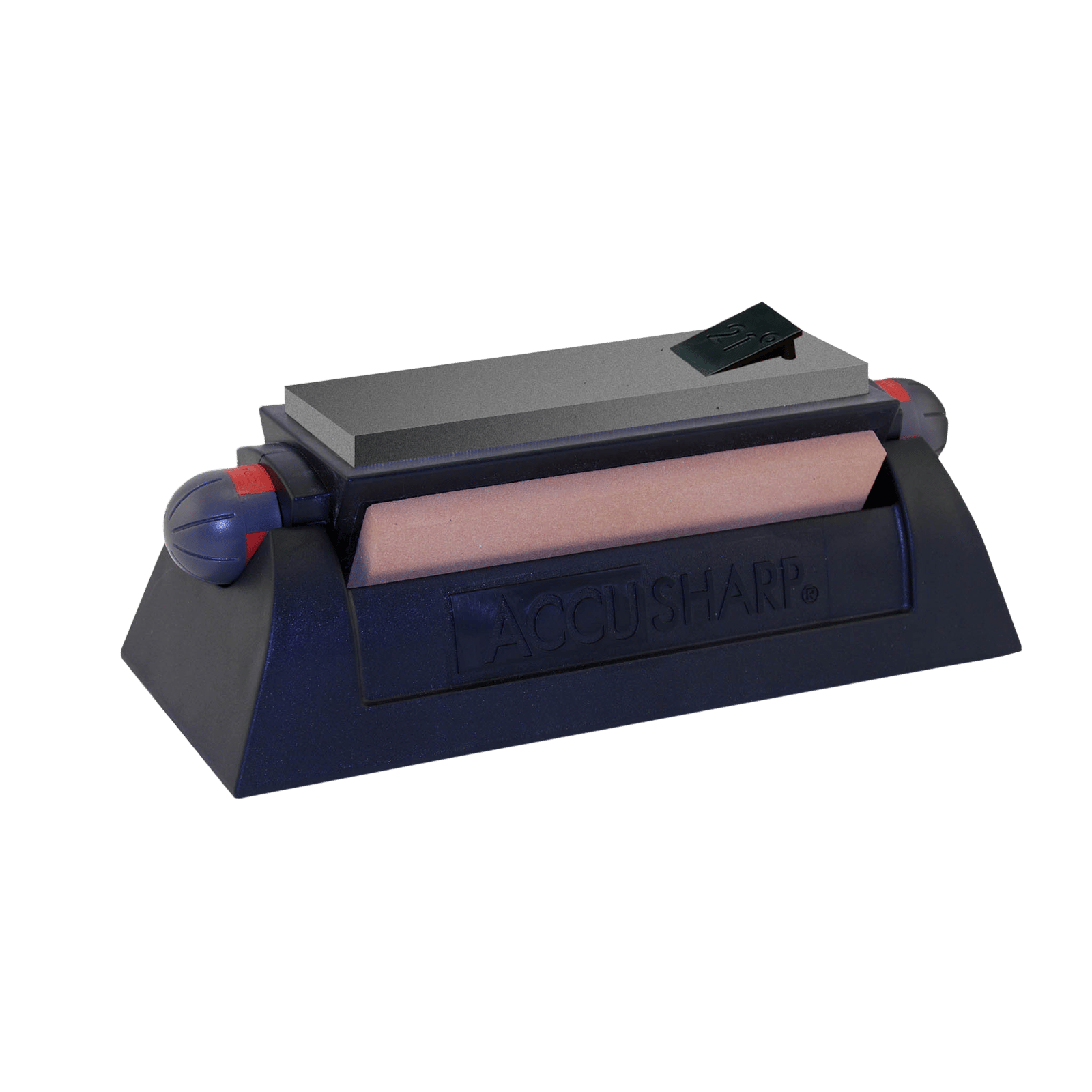 AccuSharp 064C Tri-Stone Sharpening System Coarse/Medium/Fine Alumina-Oxide Sharpener Rubber Handle Black
