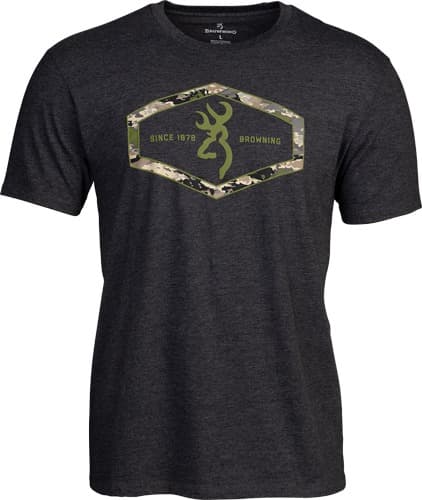 BROWNING SS T-SHIRT BROWNING HEXLOCK DARK GRAY XLARGE