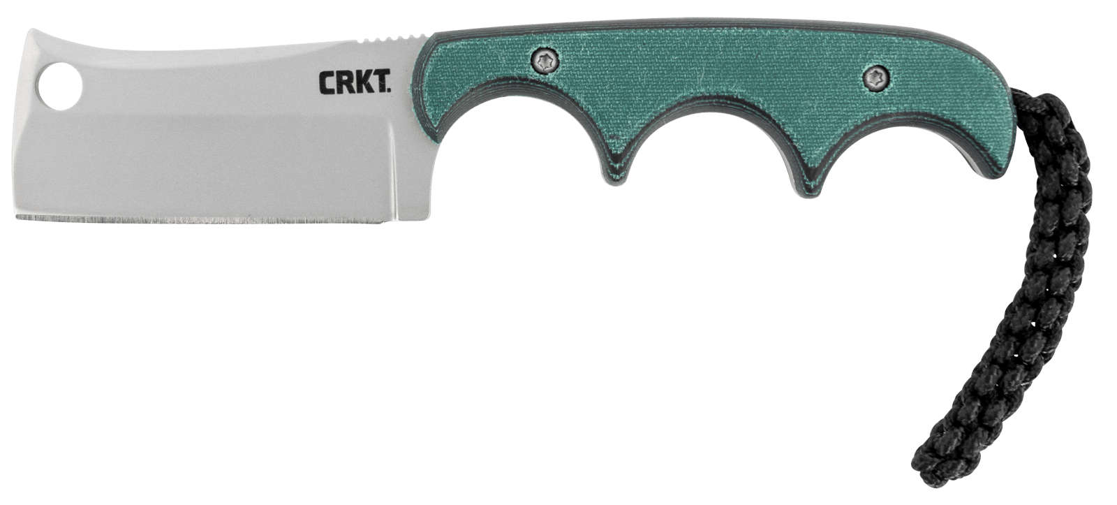 CRKT 2383 Minimalist  2.13" Fixed Cleaver Plain Bead Blasted 5Cr15MoV SS Blade/ Green Contoured Resin Infused Fiber Handle Includes Lanyard/Sheath