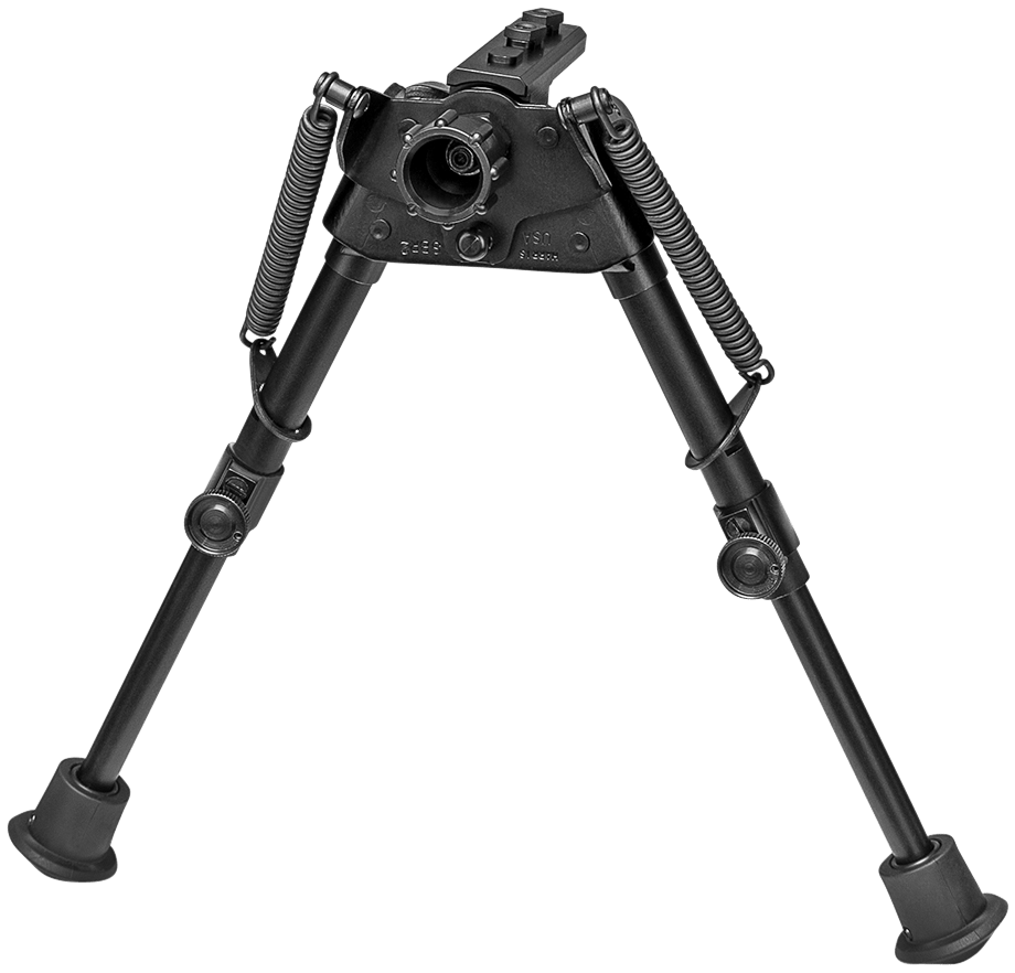 Harris Bipods S-BR2M-LOK Swivel BR M-LOK, 6-9", Black Steel/Aluminum, Self-Leveling Legs, Rubber Feet