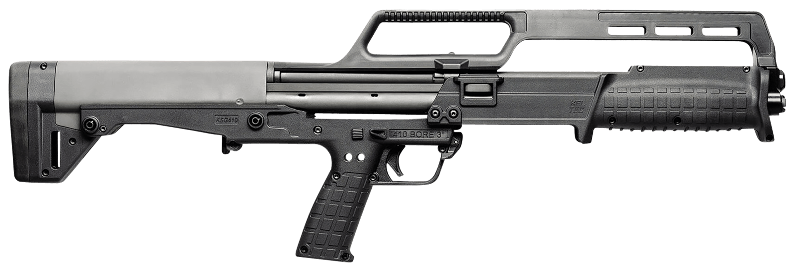 Kel-Tec KSG410BLK KSG  410 Bore 18.50" 3" 10+1, Black, Polymer Grip, Synthetic Fixed Stock, Cary Handle Fiber Optic Sights
