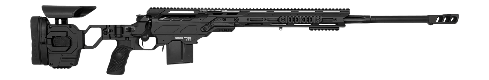 Cadex Inc CDX33LITE33827BR30I2D3 CDX-33 Lite 338 Lapua Mag 5+1 27" Black DLC Fluted Threaded Barrel, Black Cerakote Receiver w/Picatinny Rail, M-LOK Handguard, Adjustable Folding Black Buttstock, Blac