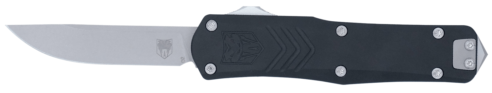 CobraTec Knives SBLKFSXGEN3DNS FS-X Gen III Small 2.75" OTF Drop Point Plain Stonewashed D2 Steel Blade, 3.88" Aluminum Handle