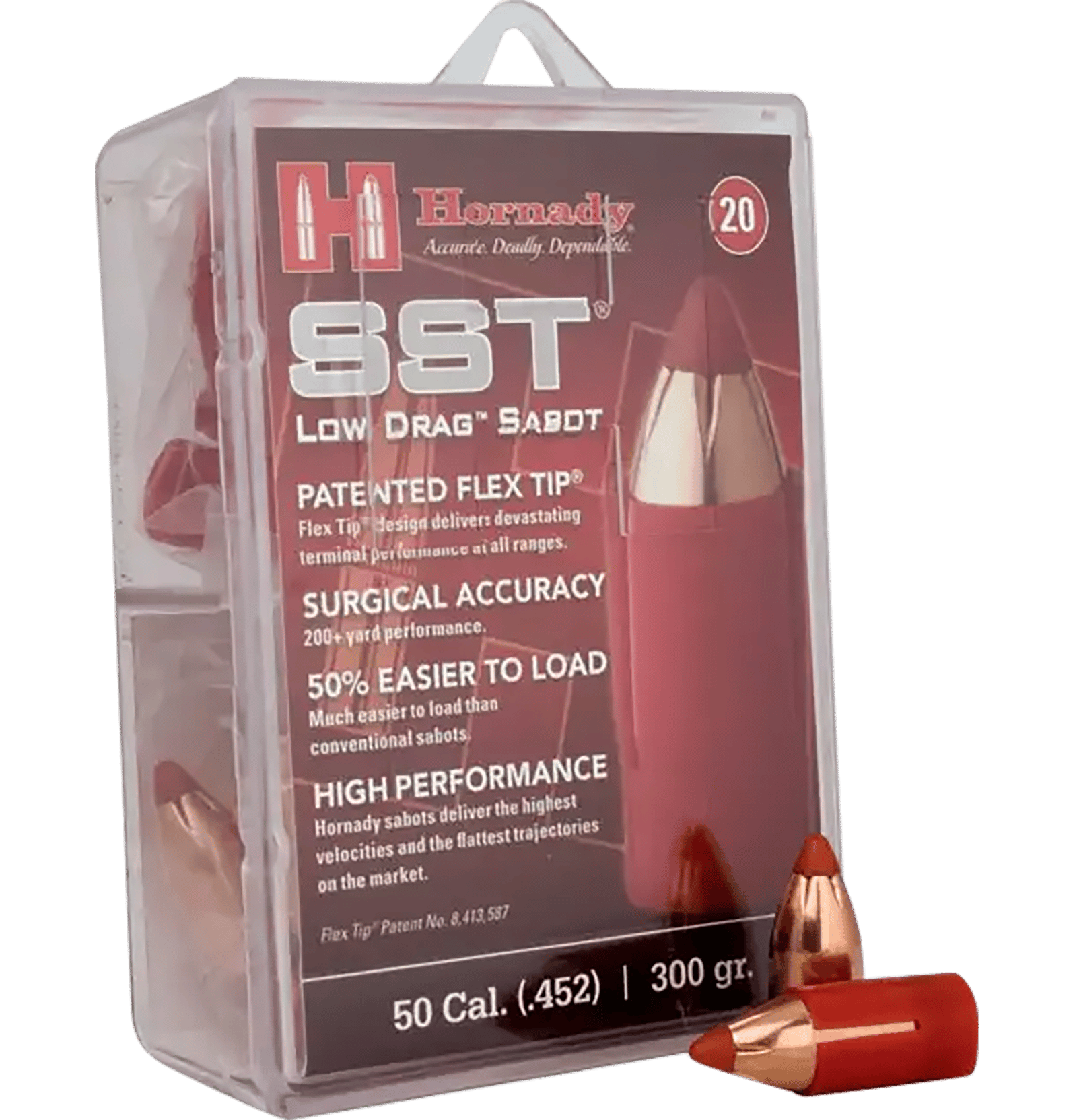 Hornady 67263 SST-ML  50Cal Sabot Super Shock Tip 300gr 20 Per Box/10 Case