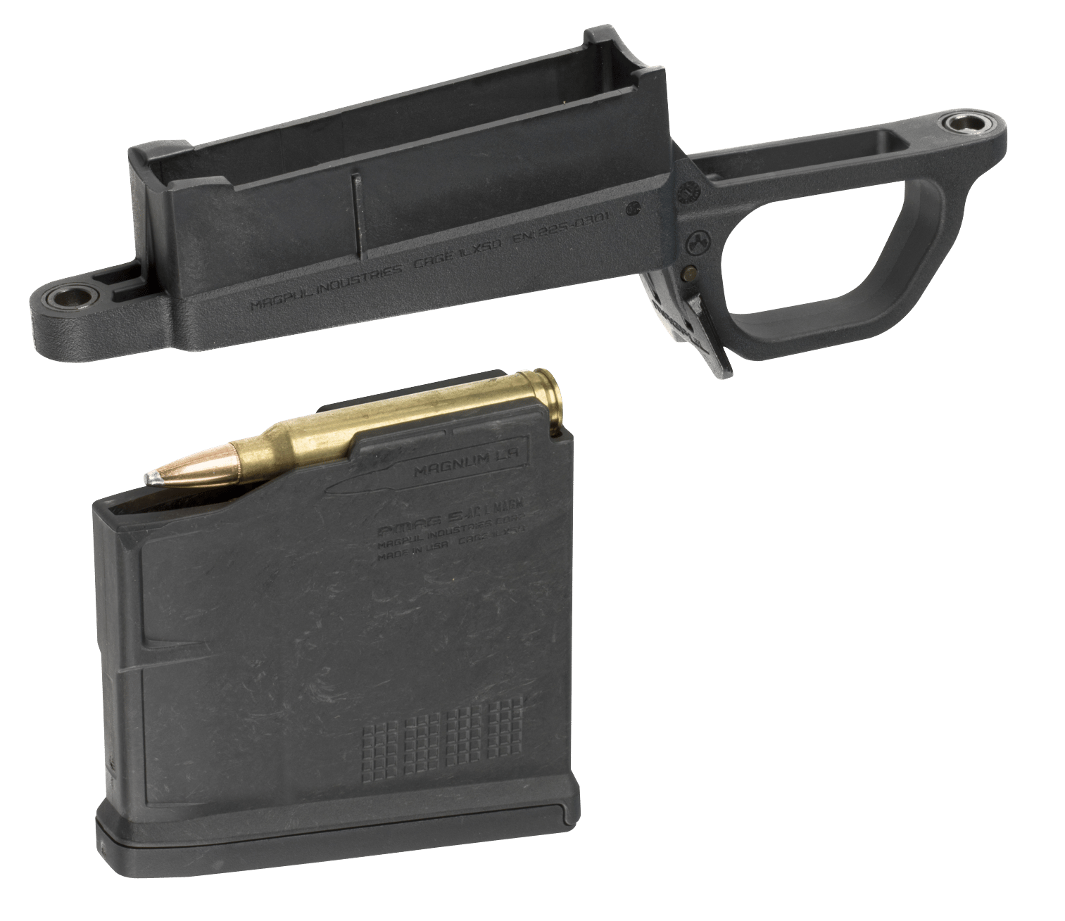Magpul MAG569-BLK Bolt Action Mag Well Hunter 700L Stock Made of Polymer w/ Black Finish Includes PMAG5 AC Magazine