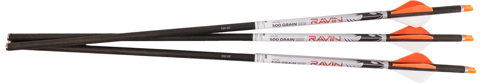 Ravin Crossbows R144 Lighted Arrows  500 Grain 100% Pure Carbon 3 Pack