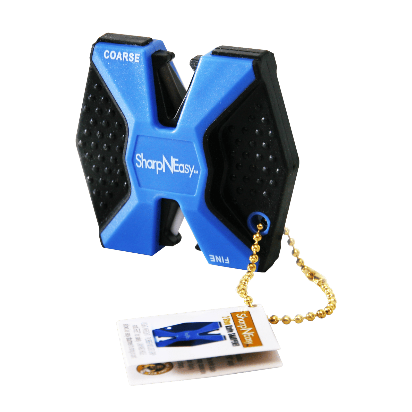AccuSharp 334C SharpNEasy 2-Step Sharpener Hand Held Fine Coarse Ceramic Stone Sharpener Plastic Handle Black/Blue