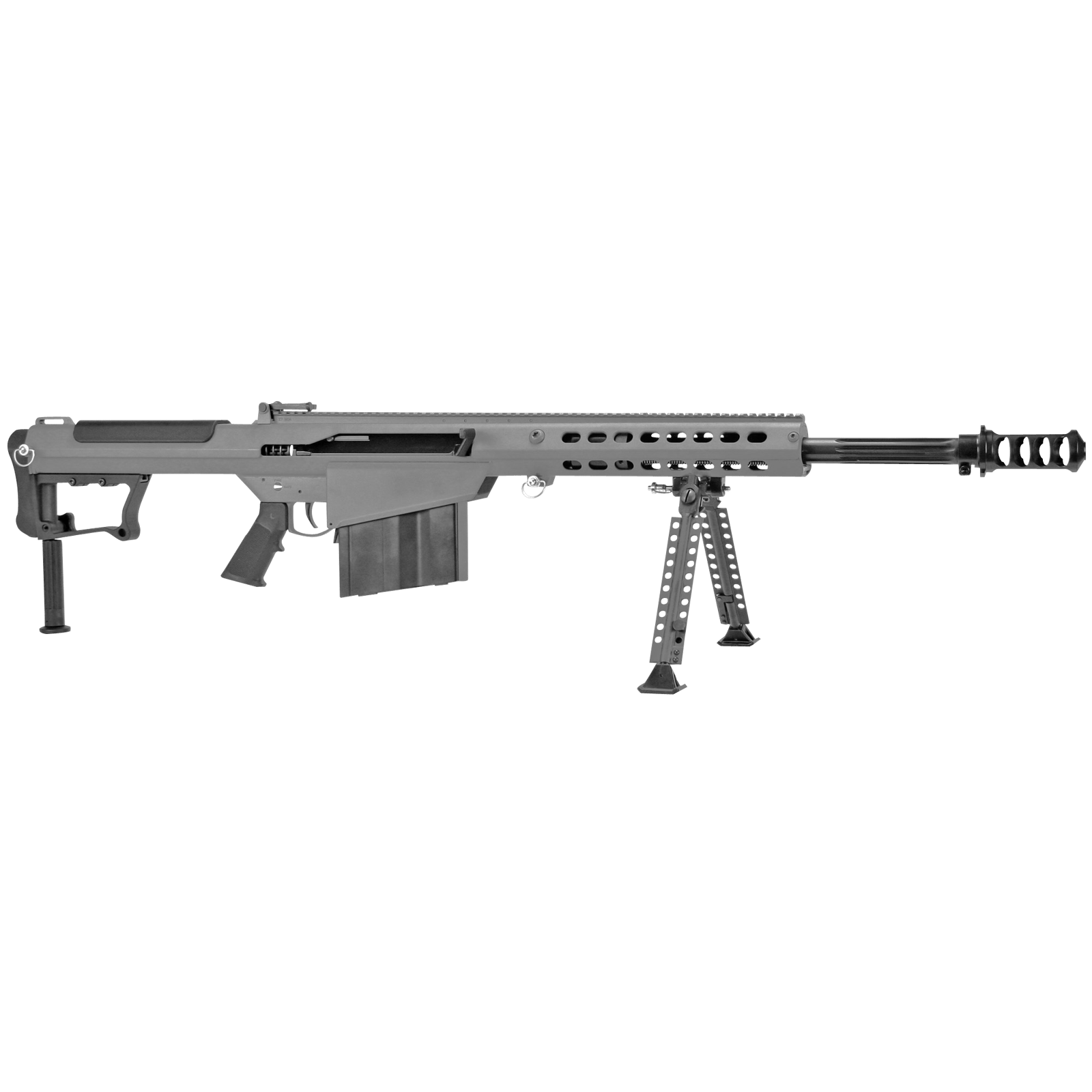 Barrett 18068 M107A1 50 BMG 20" 10+1 Tungsten Gray Cerakote Tungsten Gray Fixed with Sorbothane Recoil Pad Stock Black Polymer Grip