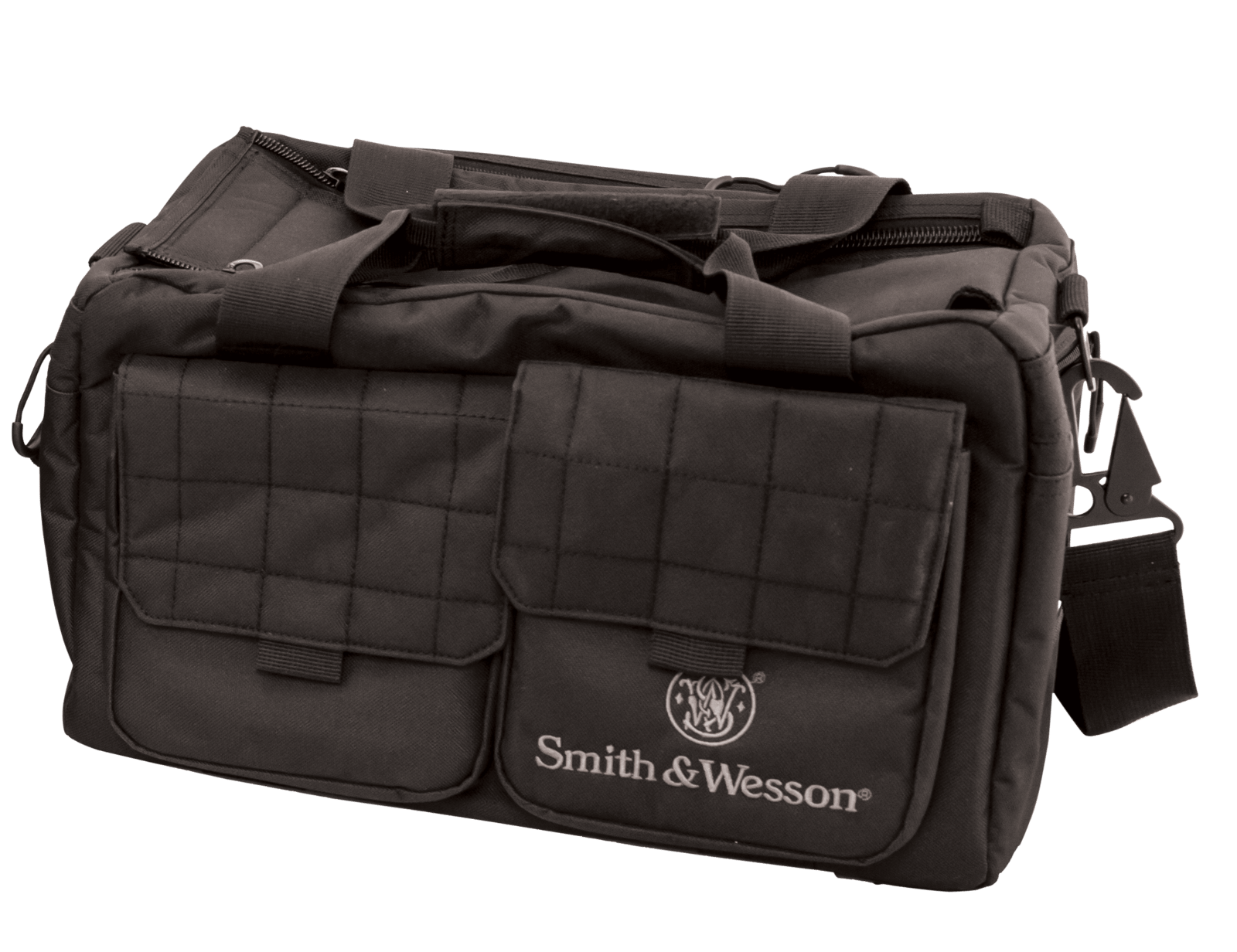 M&P Accessories 110013 Recruit  Black Nylon Two Interior Pockets & Magazine Pouches Large Exterior Pockets Rubber Foot Skids Includes Padded Carrying Strap