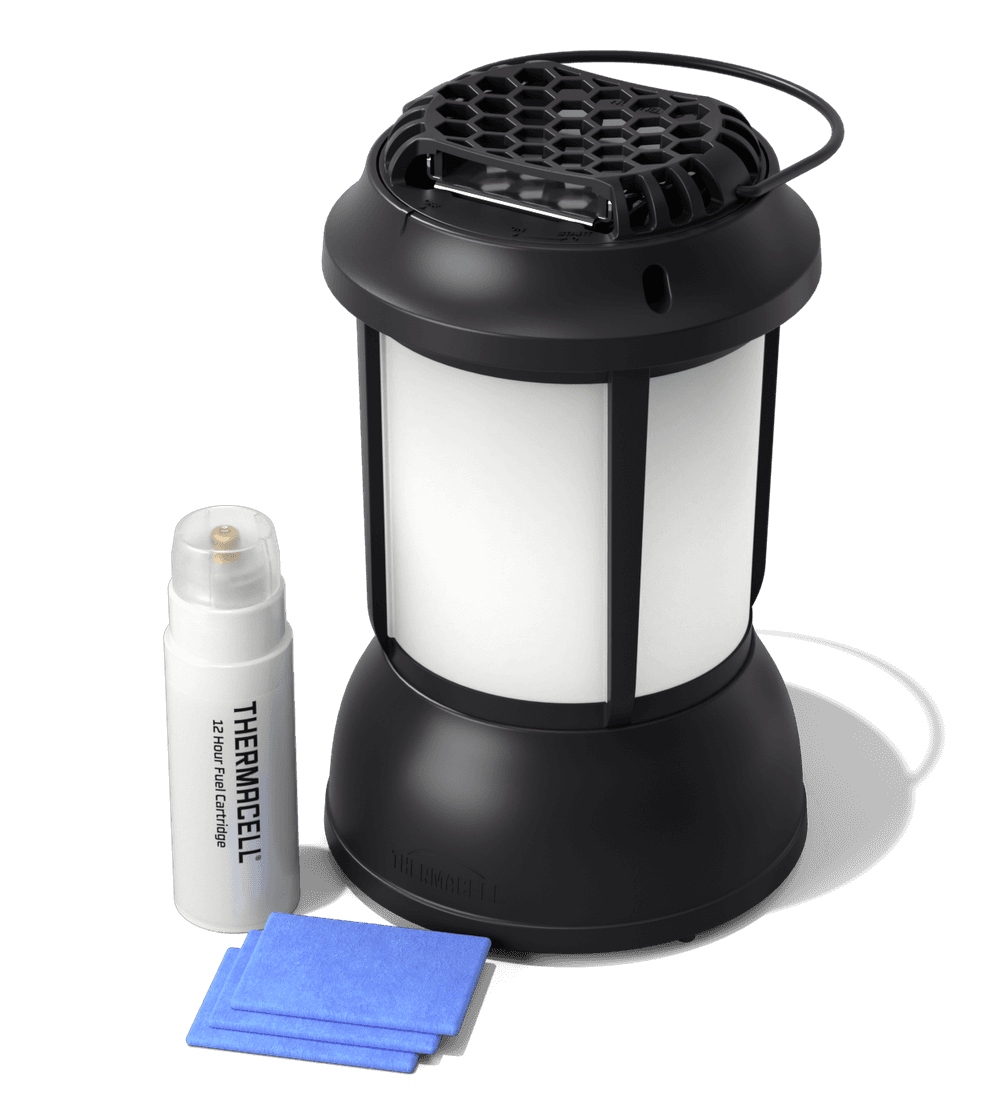 Thermacell PSLL2 Patio Shield Lantern Mosquito Repeller Black Effective 15 ft Odorless Scent Repels Mosquito Effective Up to 12 hrs