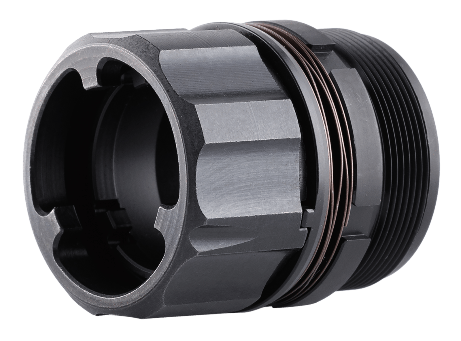 Dead Air DA428 Key-Mo Adapter Black Adapter for HUB Socket Silencers(1 3/8-24)"