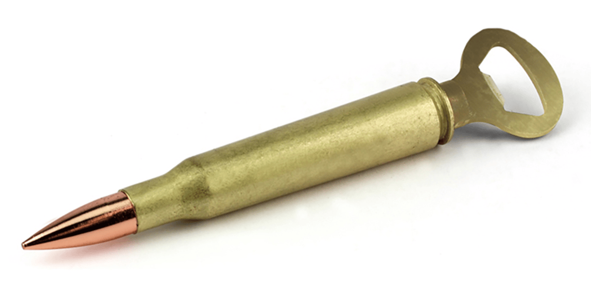 Caliber Gourmet CBG1016 Bottle Opener  Brass/Copper 50 Caliber Shell 50 Caliber Bullet