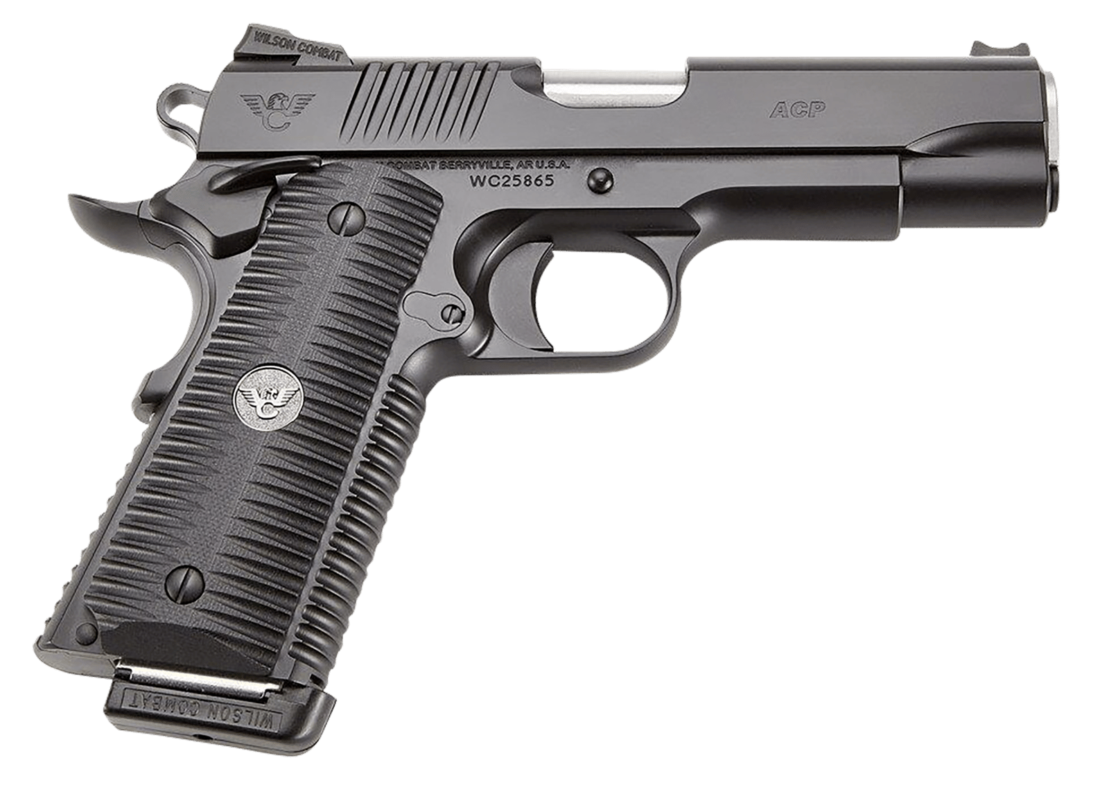 Wilson Combat ACPFS9A ACP Full-Size SAO 9mm Luger 5" 10+1 Black Armor-Tuff Carbon Steel Frame/Slide Black G10 Eagle Claw Grips Ambi Thumb Safety