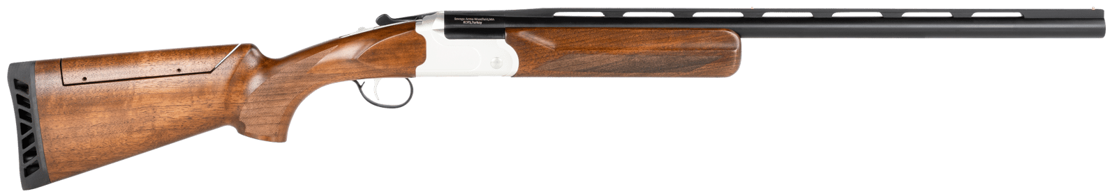 Stevens 23224 555 Compact Trap 12 Gauge 3" 1rd 26" Black Semi-Gloss Vent Rib Barrel, Silver Oiled Turkish Walnut Fixed Adjustable Comb Stock Ambidextrous Hand