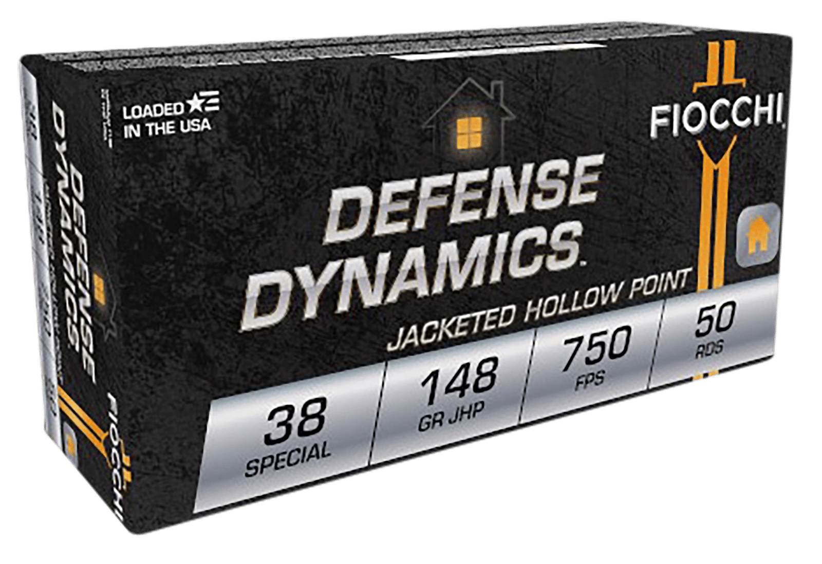 Fiocchi 38E Defense Dynamics  38Special 148gr Jacketed Hollow Point 50 Per Box/20 Case