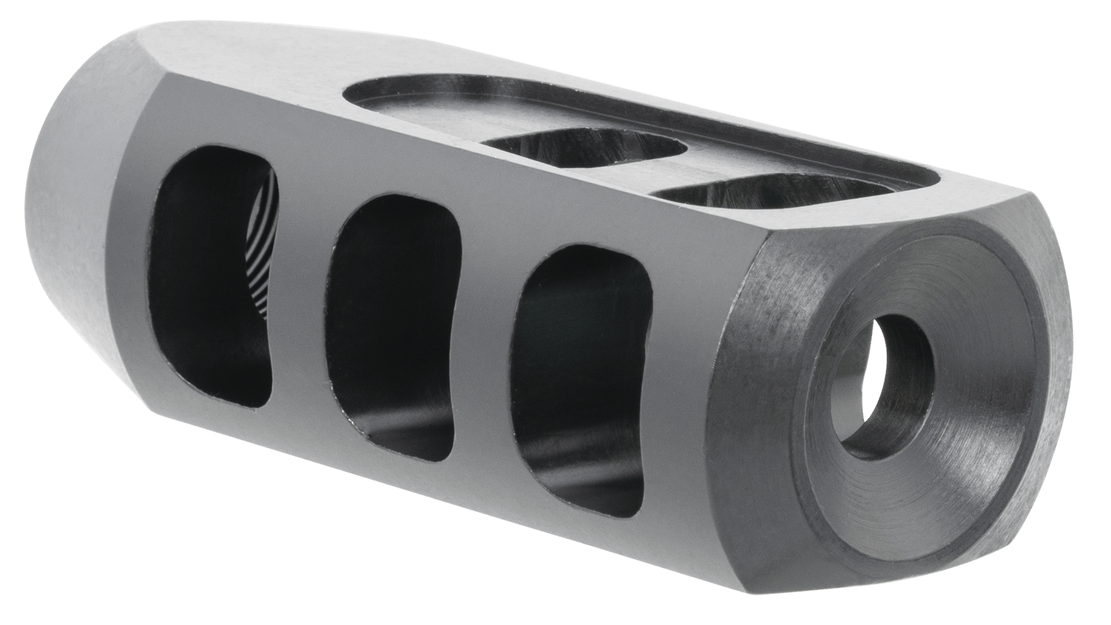 TacFire  Tanker Muzzle Brake  Black Oxide Steel with 5/8"-24 tpi Threads 2.76" OAL 1.37" Diameter for 308 Win