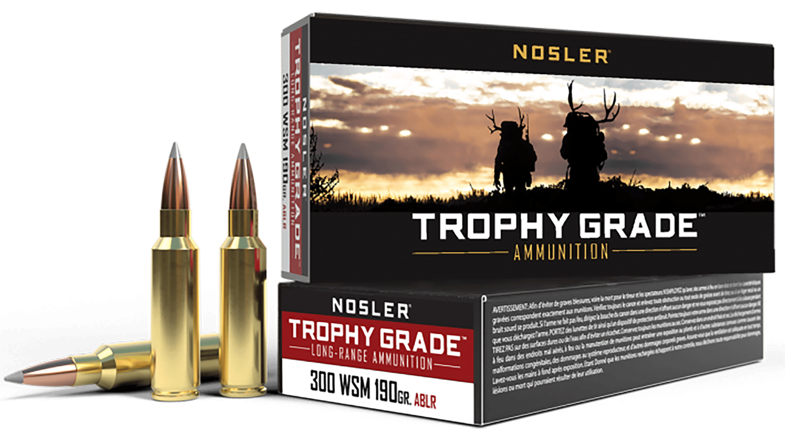 Nosler 60106 Trophy Grade Long-Range 300WSM 190gr Nosler Spitzer AccuBond Long Range 20 Per Box/10 Case