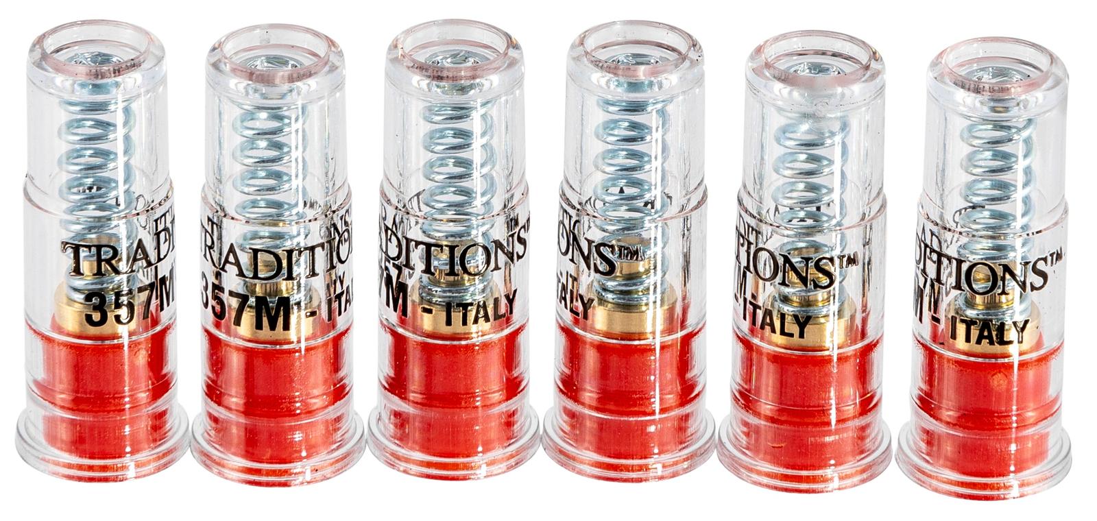 Traditions ASC357 Snap Caps Handgun 357Mag Plastic Brass Base 6Pack