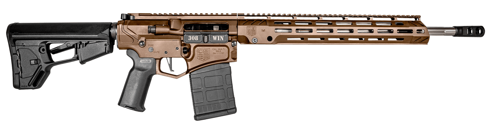 Diamondback DB1059C071 DB10  308 Win 18" 20+1 Midnight Bronze Adjustable Magpul ACS-L Stock Black Magpul MOE-K2+ Grip 15" M-Lok