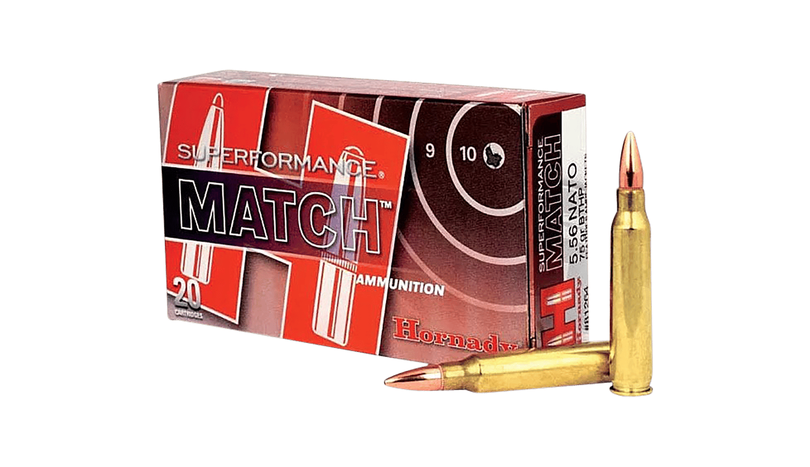 Hornady 81264 Superformance Match 5.56x45mmNATO 75gr Boat Tail Hollow Point 20 Per Box/10 Case