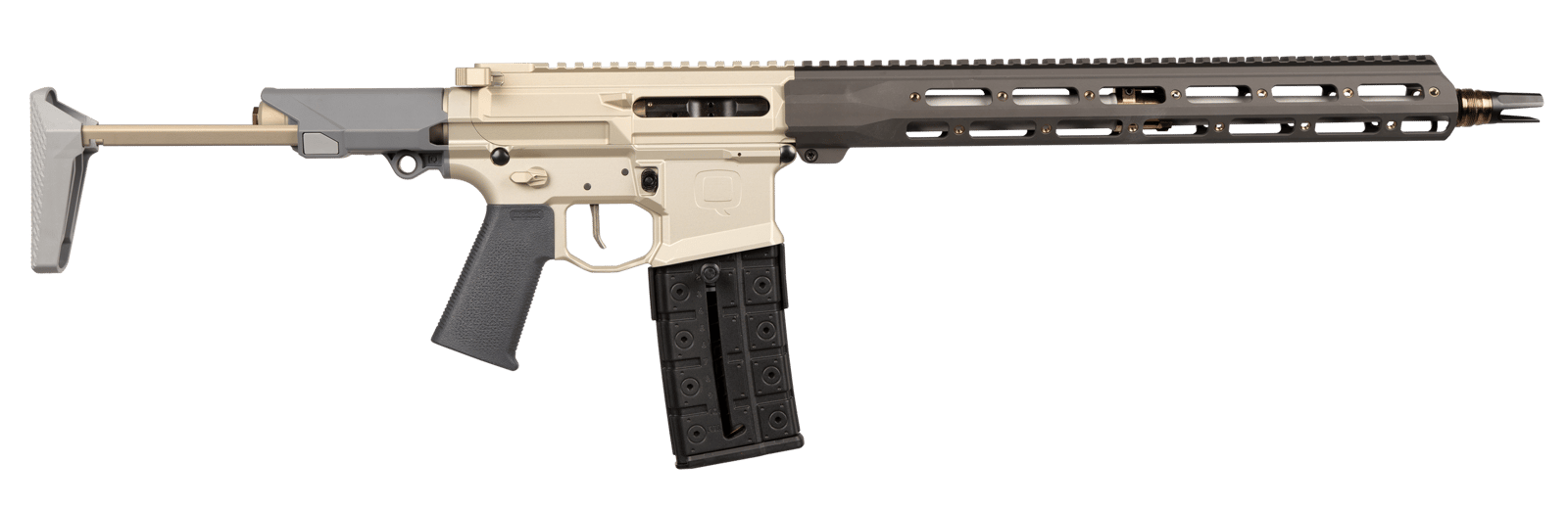 Q LLC  Honey Badger *CA Compliant 5.56 NATO 16" Clear Anodized Cerakote Aluminum Receiver w/Picatinny Rail, M-LOK Handguard, Black Polymer Stock, Black Polymer Grip