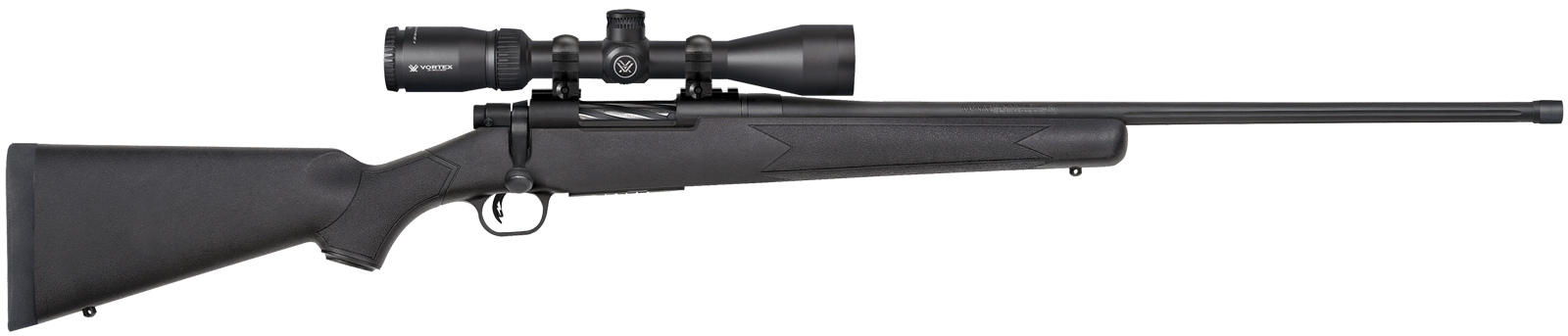 Mossberg 28250 Patriot w/Optic 400 Legend 4+1 20" Matte Blued Threaded Barrel, Matte Blued Drilled & Tapped Receiver, Fixed Black Synthetic Stock, Vortex Crossfire II 3-9x40mm