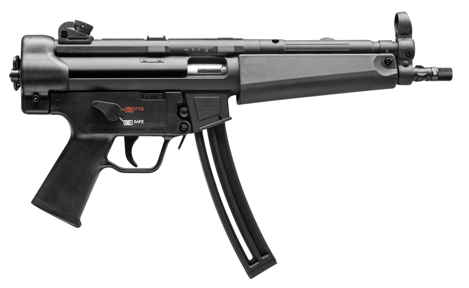 HK 81000470 MP5  22 LR 25+1 8.50" Black Barrel, Black Polymer Grip Right Hand