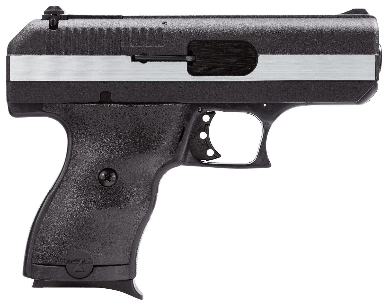 Hi-Point CF380 CF  380 ACP 8+1, 3.50" Black Steel Barrel, Black Powder Coated/Chrome Serrated Steel Slide, Black Polymer Frame & Grip