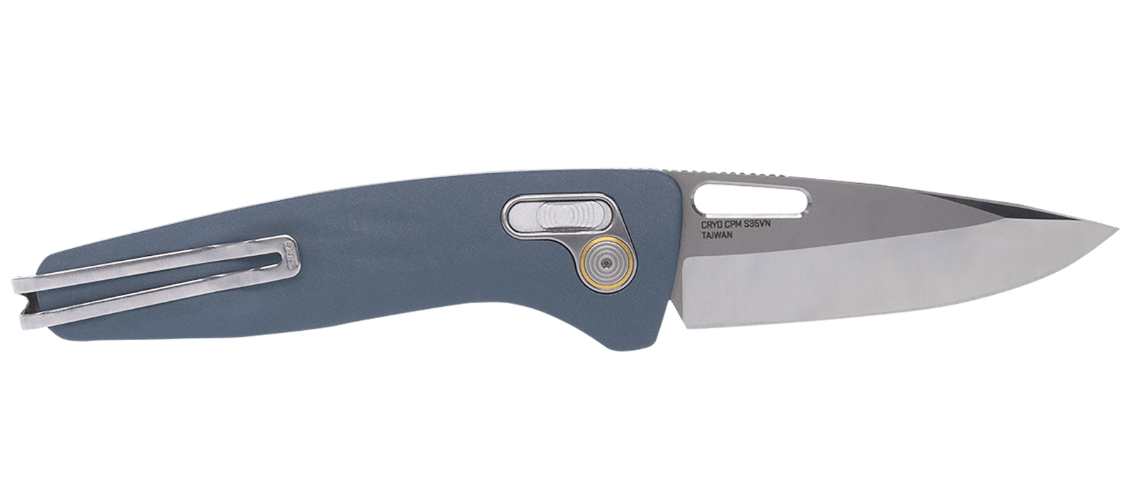 S.O.G SOG12730457 One-Zero XR 3.10" Folding Plain Satin/Polished Cryo CPM S35VN Steel Blade/ Smoke Gray Sculpted Aluminum Handle